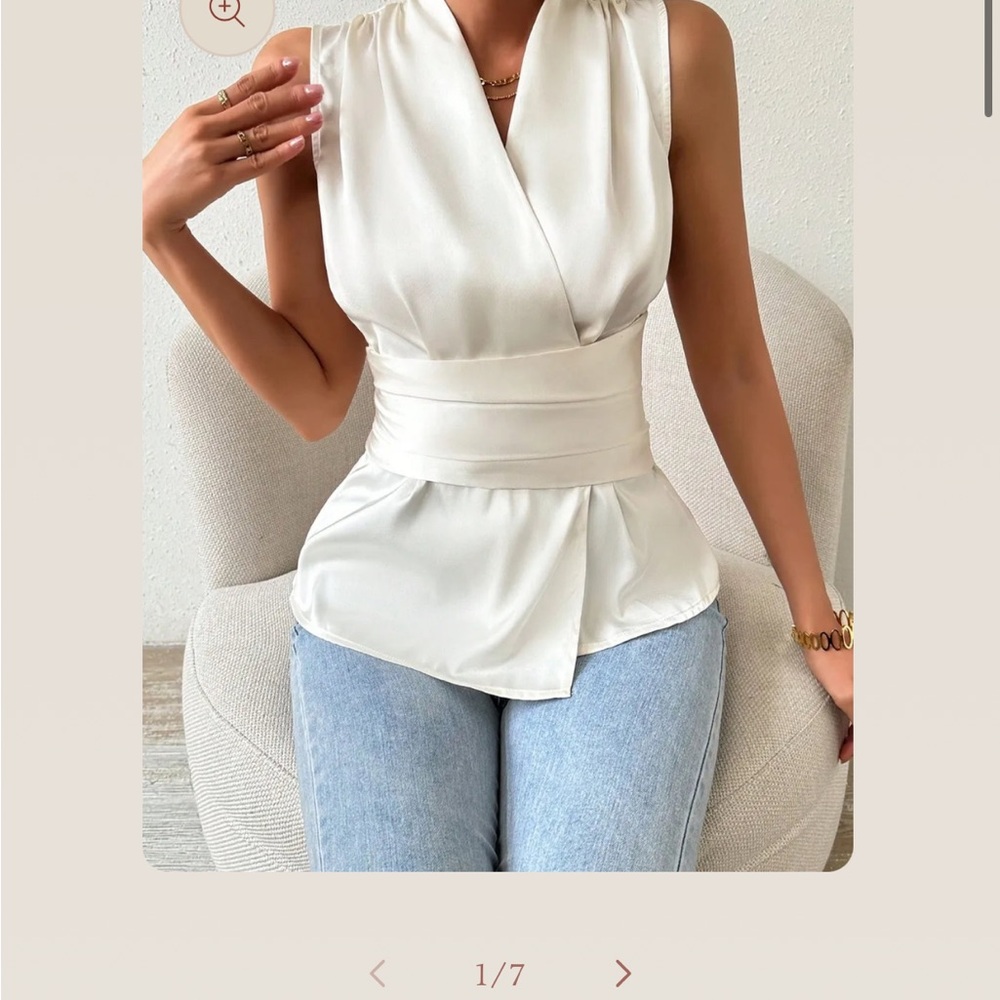 Elegant Cream Sleeveless Top